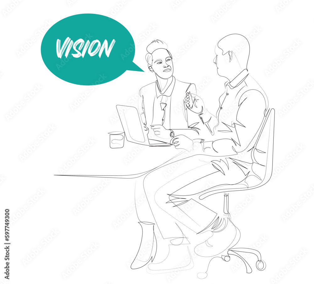 Business meeting line Art illustration