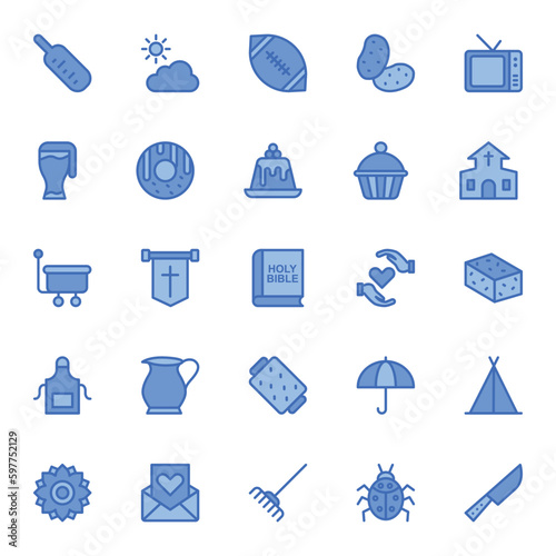 Fill blue outline icon for Thanksgiving