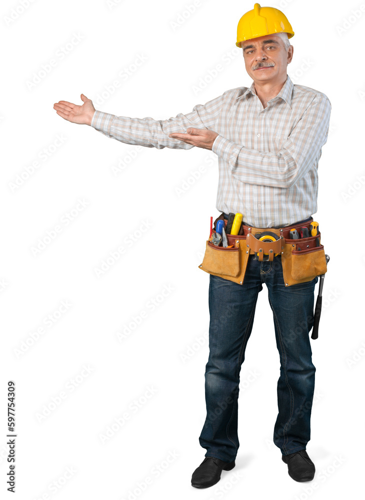 Man construction worker in helmet Man construction worker in helmet
