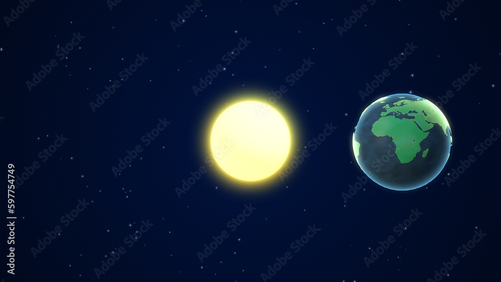 The planet Earth with the moon in outer space