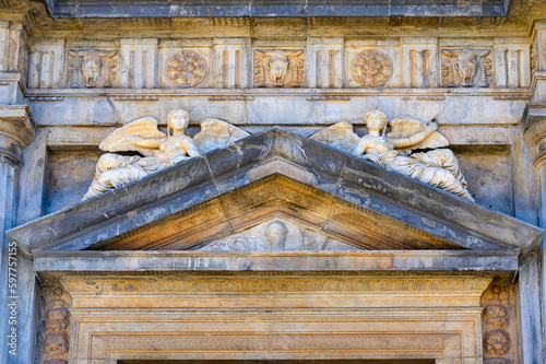 Cuadro en lienzo The medieval architecture of the Charles V palace, Alhambra, Granada, Spain
