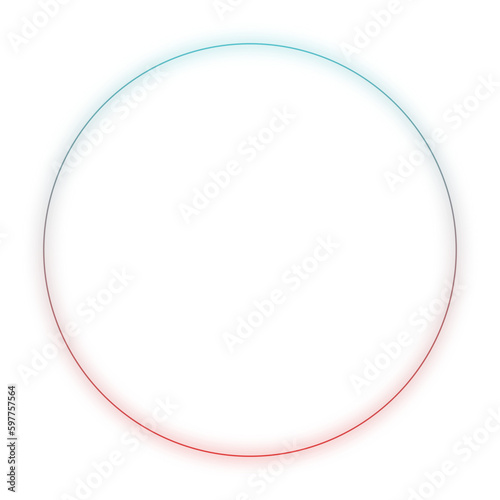 Frame Neon circle frame with glowing gradient ring with colorful. Futuristic portal concept. Vector illustration