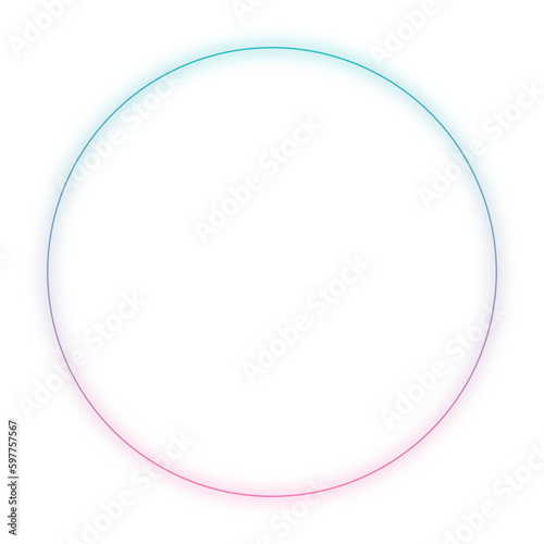 Frame Neon circle frame with glowing gradient ring with colorful. Futuristic portal concept. Vector illustration