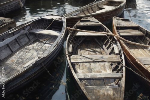 Wallpaper Mural Old wooden boat Torontodigital.ca