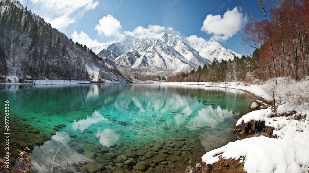 Majestic Peaks: Embracing Jiuzhaigou Valley's Snow-capped Mountains in All Their Glory