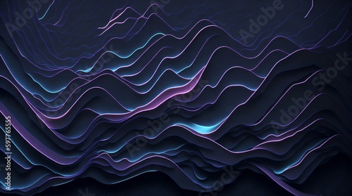 Abstract digital art in purple-colored 3D neon waves wallpaper, expertly crafted by Generative AI, made by Generative AI 