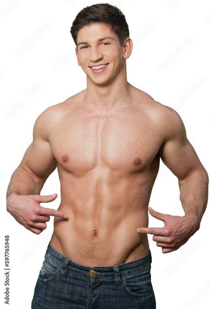 The handsome muscular body of a young man The handsome muscular body of a young man