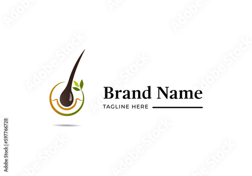 natural hair care logo icon design template