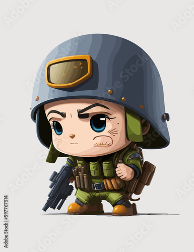  cute cartoon soldier sticker