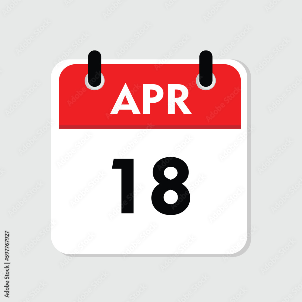 Fototapeta premium 18 april icon with white background
