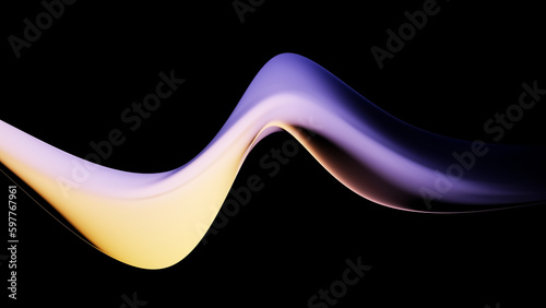 Fototapeta Naklejka Na Ścianę i Meble -  Abstract dark holographic iridescent neon background fluid liquid glass curved wave in motion 3d render. Gradient design element for banners, backgrounds, wallpapers and covers.