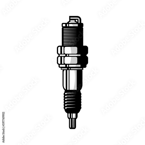 motorcycle spark plug vector, biker logo vector