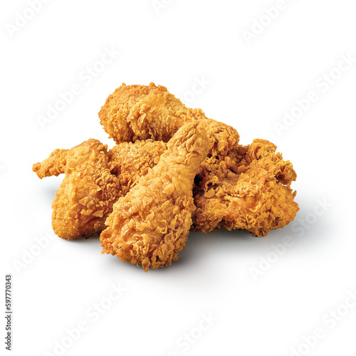 Fried Chicken Set isolated on white background	

