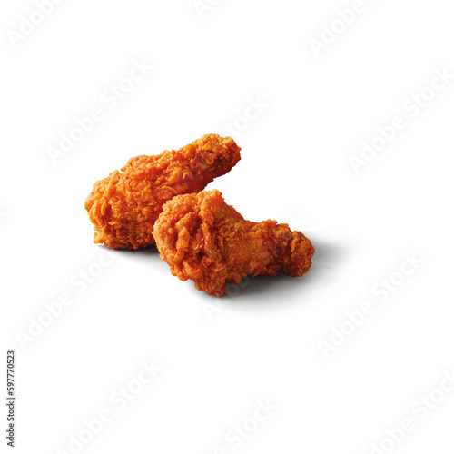 set of spicy wing fried chicken isolated on white background	
