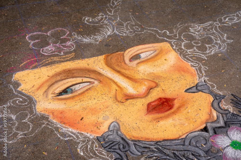 Knoxville, TN, USA 4123 Dogwood chalk walk festival with many