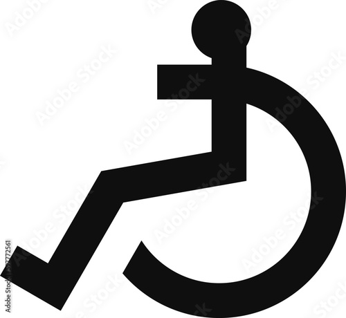 Disabled person on wheelchair icon. Vector illustration.
