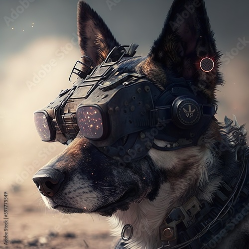 Obraz na płótnie Futuristic War Dog 3