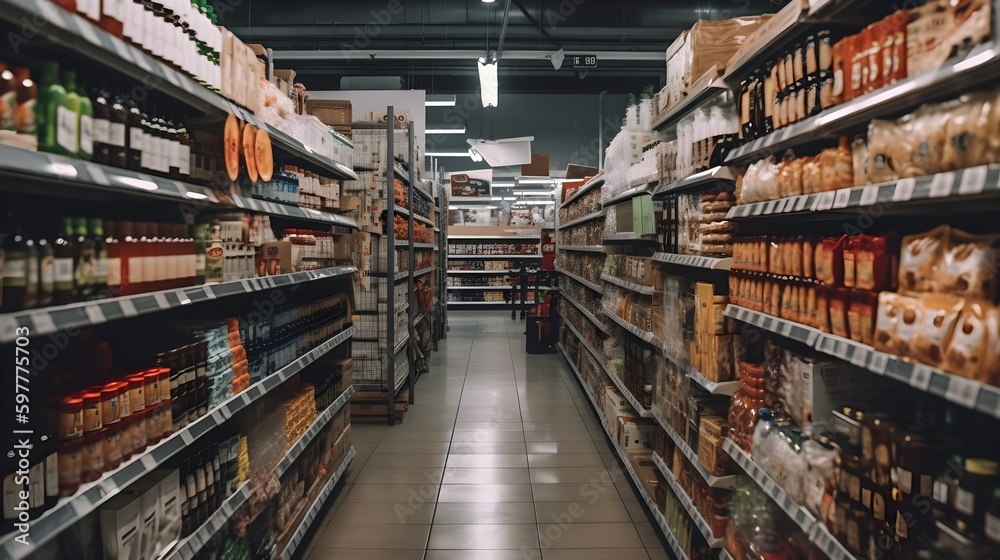 picture of a grocery store aisle filled