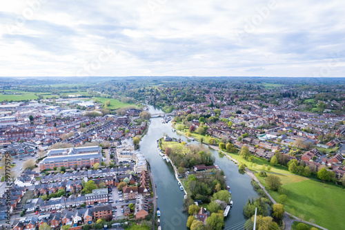 Beautiful View of the Caversham and River Thames, Reading, South England