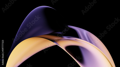 Fototapeta Naklejka Na Ścianę i Meble -  Abstract dark holographic iridescent neon background fluid liquid glass curved wave in motion 3d render. Gradient design element for banners, backgrounds, wallpapers and covers.