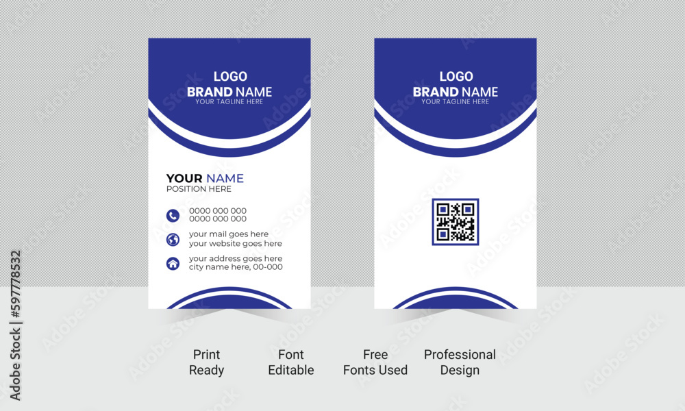 Fototapeta premium vertical business card template. modern and clean business card design