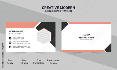 clean and creative business card design template. visiting card - vector illustration