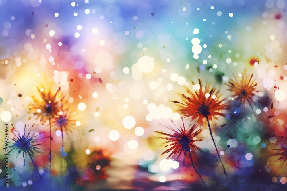 Fototapeta premium flower background, watercolor - Ai