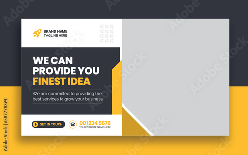 Business youtube thumbnail and web banner design template