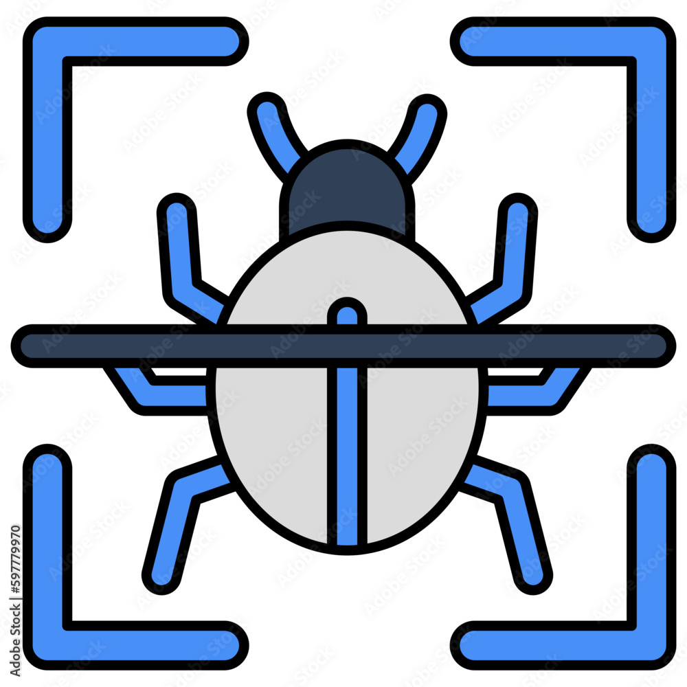 An icon design of bug scanning An icon design of bug scanning