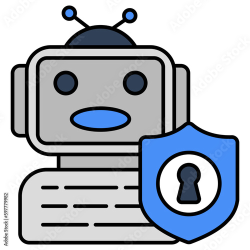 Modern design icon of robot security 
