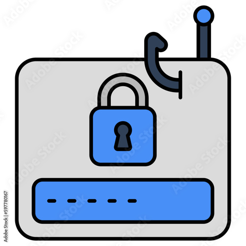 An editable design icon of password phishing