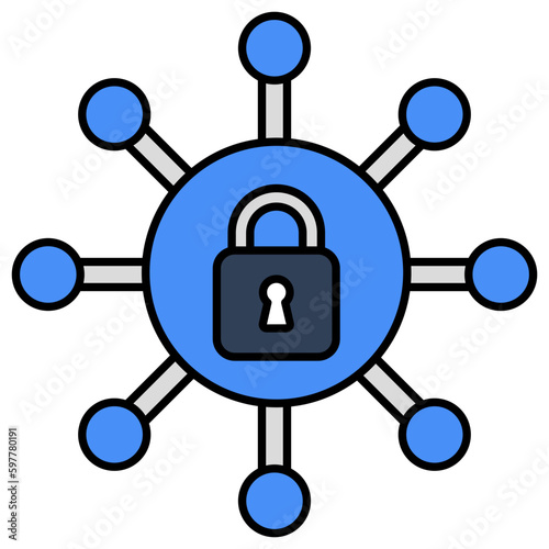 Premium download icon of network lock