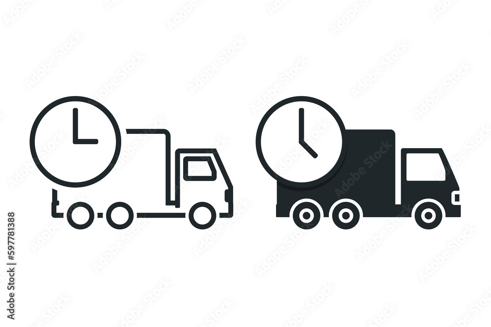 Truck cargo time icon. Illustration vector Truck cargo time icon. Illustration vector