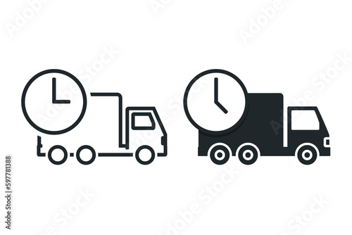 Truck cargo time icon. Illustration vector