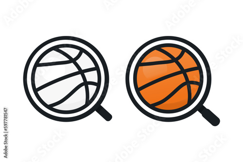 Search basketball icon. Illustration vector