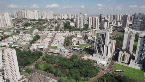 Ribeirão Preto, Sao PauloBrazil - Circa April 2023: Ribeirao Preto, botanical garden, avenue carlos eduardo de gasperi consoni, aerial view photo