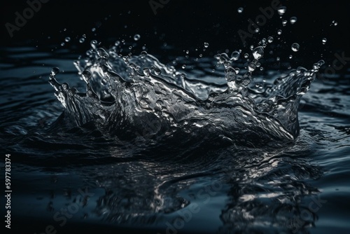 Water depicted by brush strokes. Generative AI