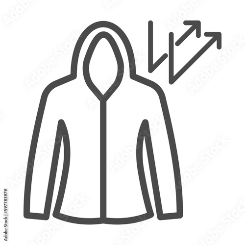 UV sun hooded shirt icon. Simple Thin line icon