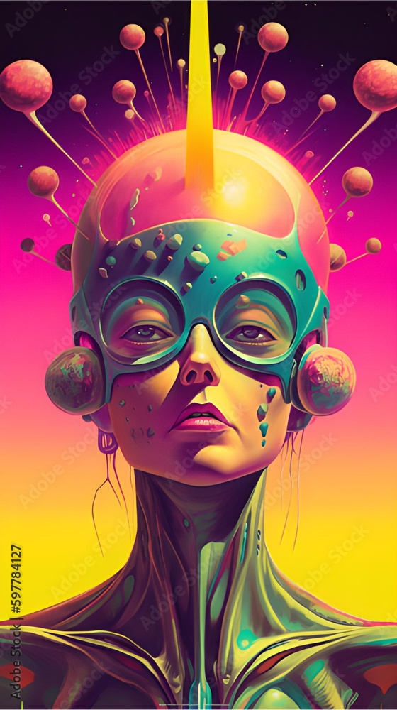 Mujer futurista alienigena color Mujer futurista alienigena color