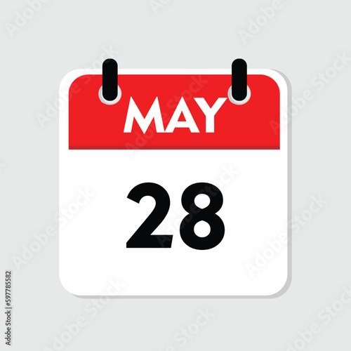 28 may icon with white background