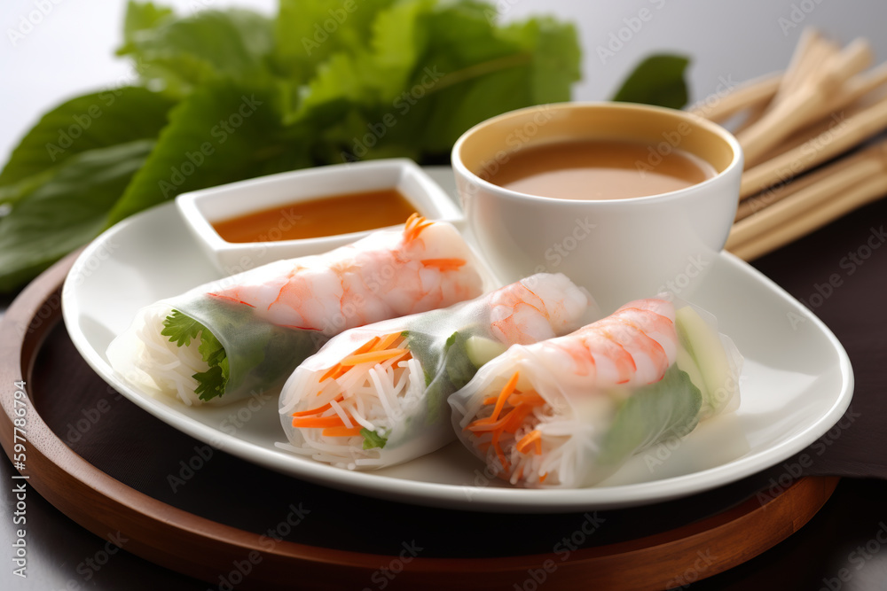 Goi Cuon, AI generative Vietnamese fresh spring rolls filled with