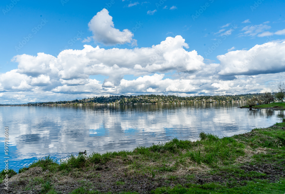Lake Clouds Reflection