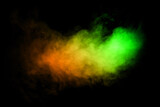 Movement of smoke, Colorful smoke swirl on black background, Color smoke on black background.
