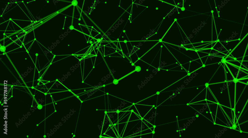 Lines and triangles. Glowing plexus. Geometric background connecting dots as plexus. Digital plexus of glowing lines and dots.
