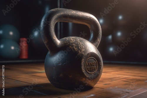 Illustration of a weightlifting kettlebell. Generative AI