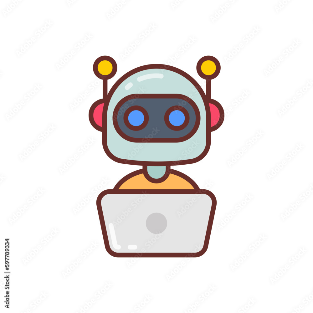 Chat bot icon in vector. Illustration
