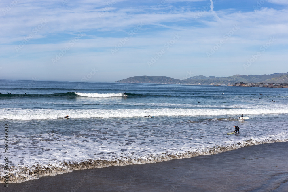 A view on the Pacific ocean shore CA