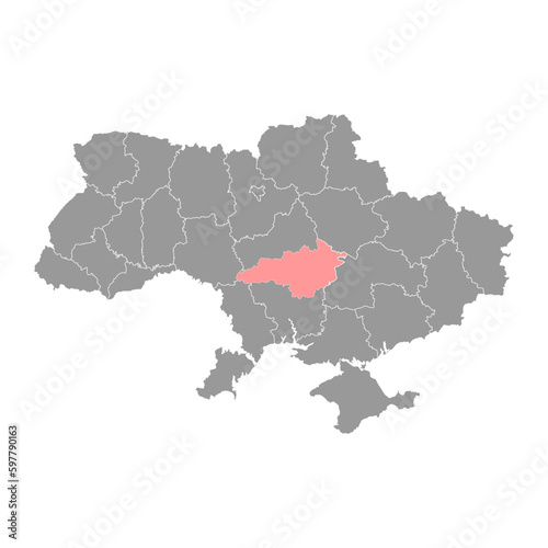 Kirovohrad oblast map, province of Ukraine. Vector illustration.