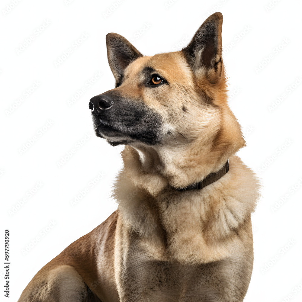 Chinook breed dog isolated on white background
