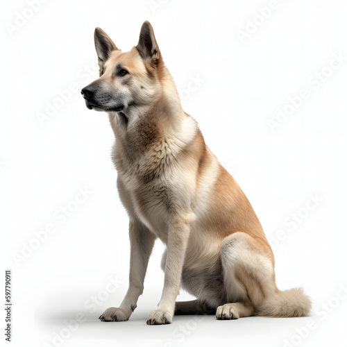 Chinook breed dog isolated on white background